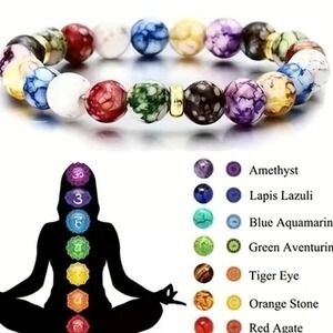 Mandala Yoga Colorful Energy Healing Bracelet Relieve Anxiety Meditation
